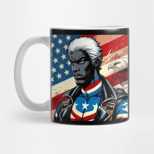 America Black Male Comic Book Superhero Patriotic July 4 Mug